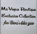 Ms Vogue Boutique Semi Custom Woven Clothing Label