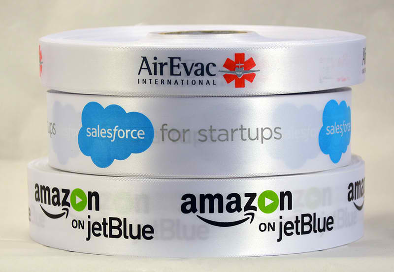 multi color logo ribbon, brand's logo into ribbon designs,  product packaging ribbon, gift wrapping ribbon, ribbon customization, corporate gifts ribbon, marketing campaign ribbon